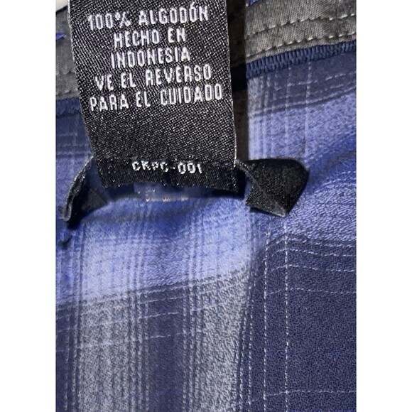Calvin Klein Shirt Button Up Long Sleeve Purple Blue Black Plaid Men’s Size XL - Picture 3 of 12